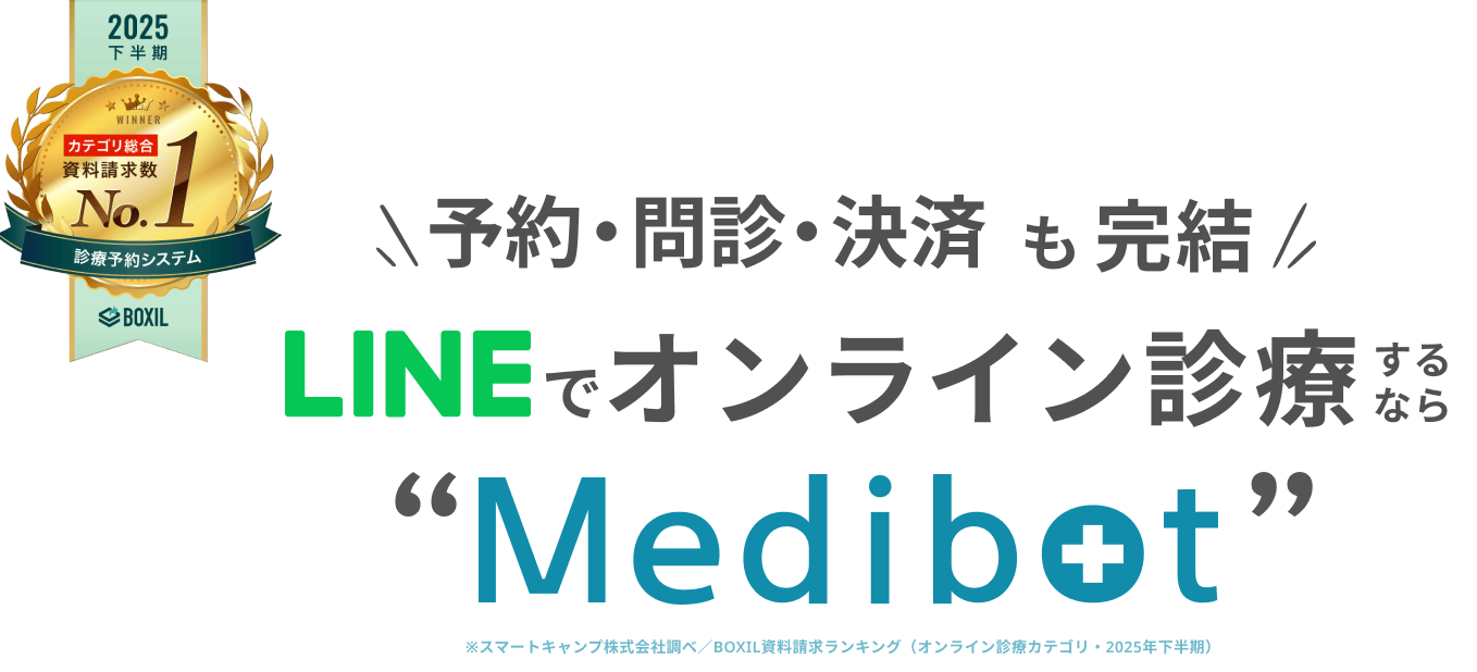 LINEだけで予約・診療・決済が完結 オンライン診療 Medibot
